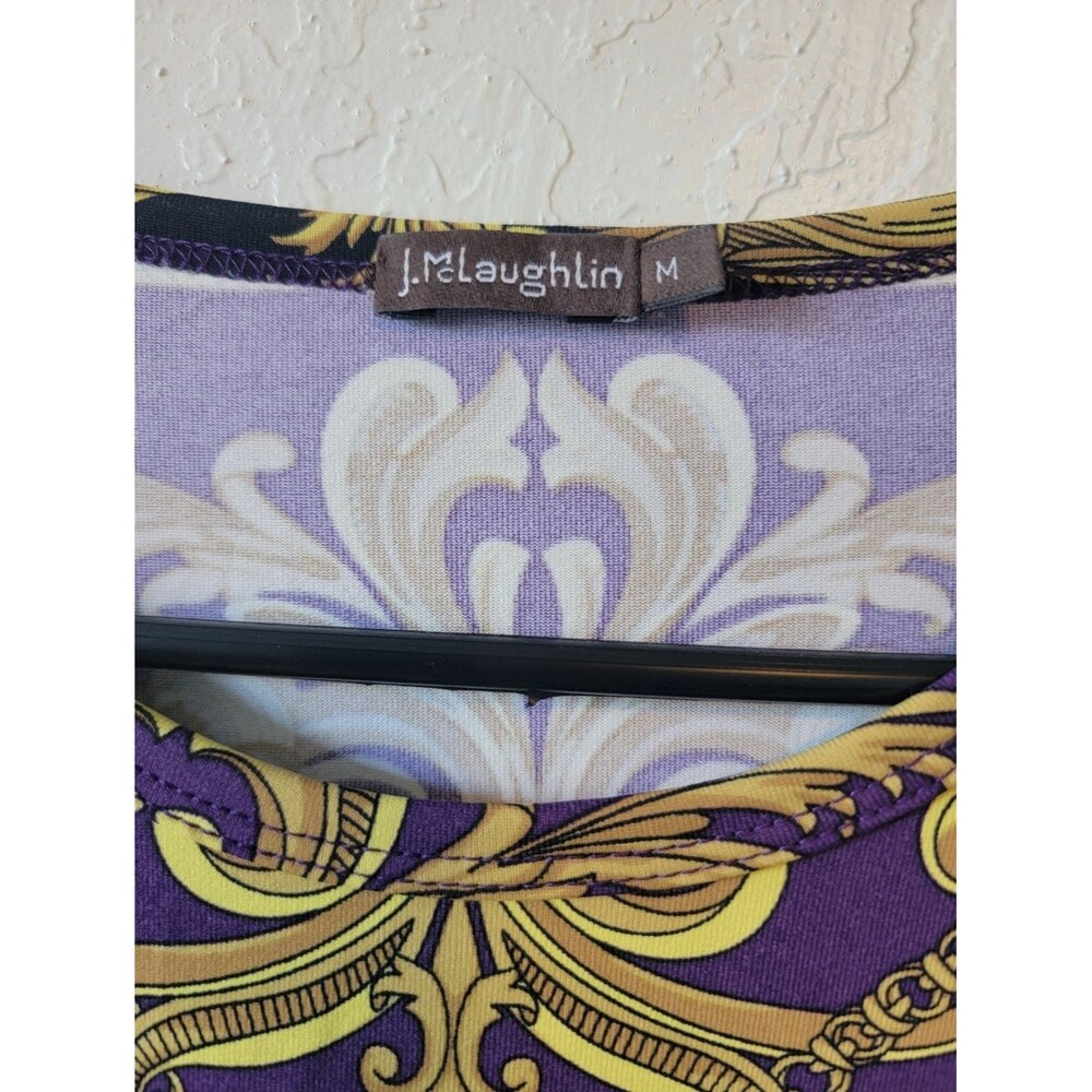 J. McLaughlin Catalina Cloth Lexington Tassel Royal Purple Gold Top Medium - Picture 5 of 6
